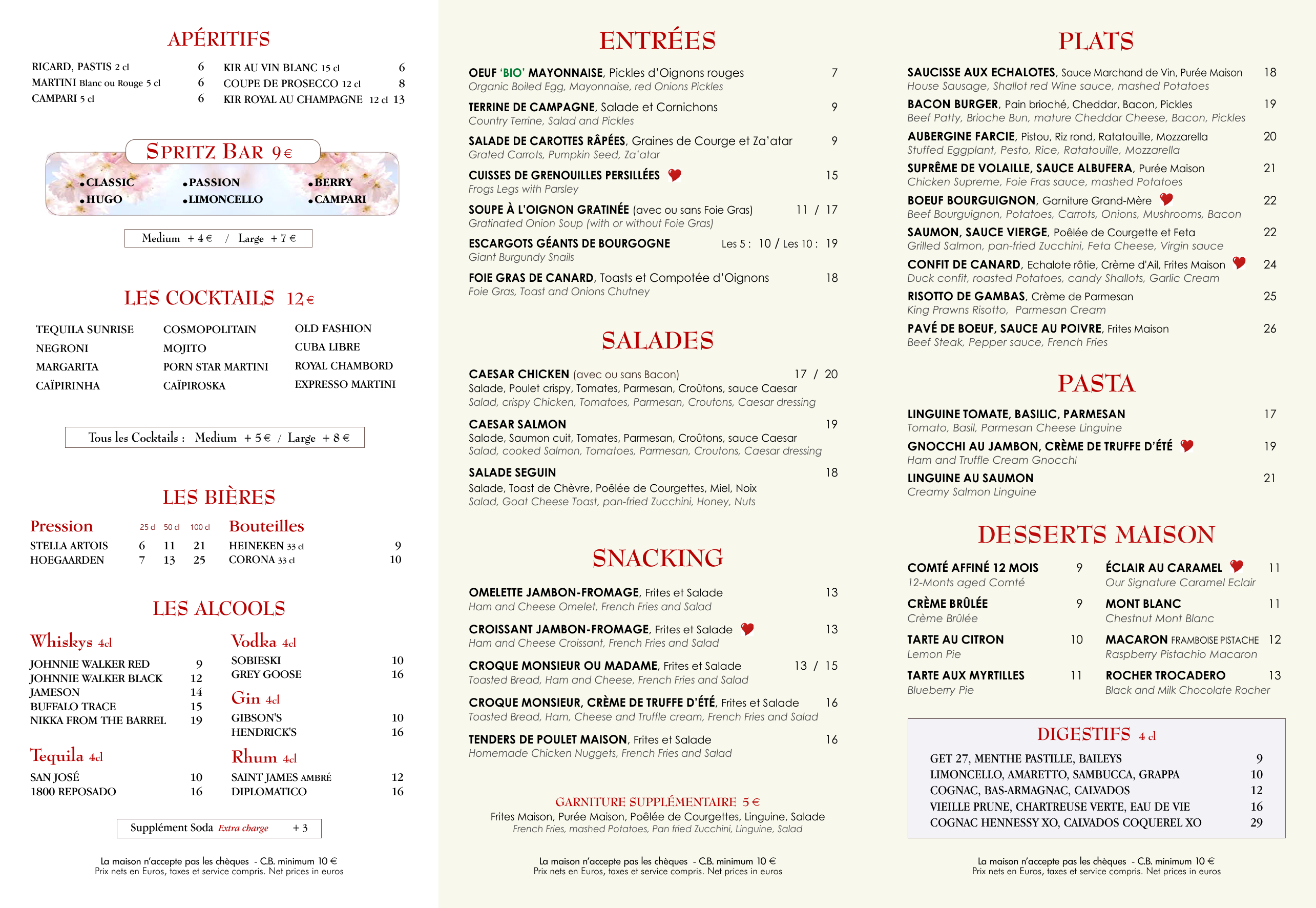 Menu La Boîte aux Lettres - Page 2